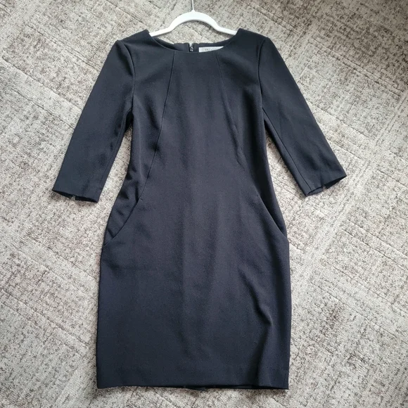 MM Lafleur | Dresses | Mm Lafleur Black 34 Sleeves Sheath Dress Business  Casual Aline Dress Size 6 | Poshmark